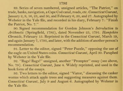 Peter Puzzle aka Noah Webster letter on US coins