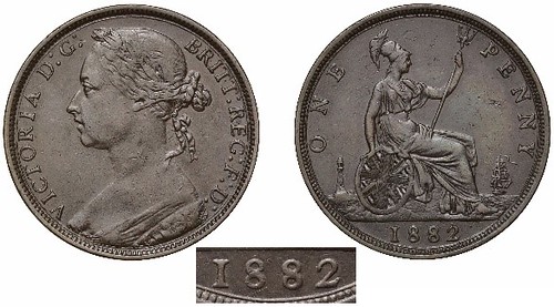 1882 Victoria Bronze Currency Penny