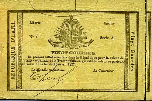 Haitian Vingt Gourdes note