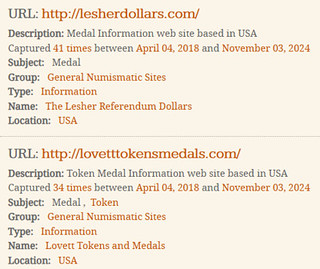 Medal websites in Archive-It example