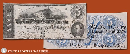 confederate banknote  captured at Vicksburg