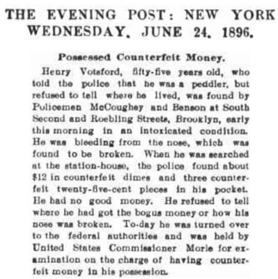 the Bloody-Nosed Counterfeiter article 1896