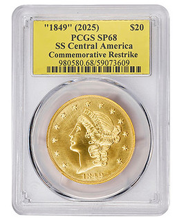 1849 Type I Double Eagle commemorative slabbed