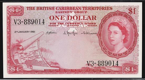 East Caribbean States Currency 1961 1 Dollar