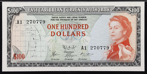 East Caribbean States Currency 1965 100 Dollar