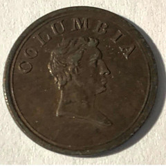 Columbia Farthing token obverse