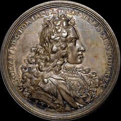 1712 Charles VI Nurnberg medal depicting fireworks obverse