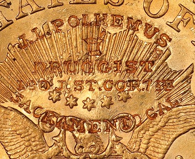SS Central America Polhemus counterstamp closeup