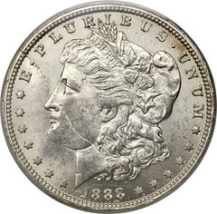 Morgan Dollar with a long obverse die break