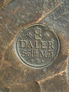 1659 Swedish 8 Daler Plate Money stamp1