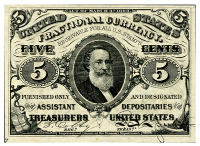 Spencer Clark 5 cent fractional currency note