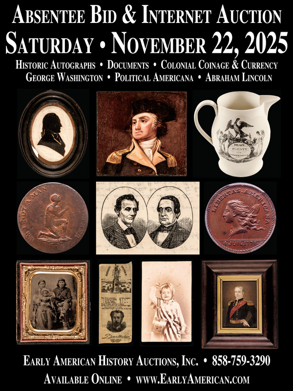 Early American E-Sylum ad 2025-11-16