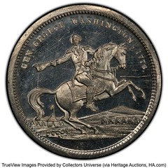 Heritage: Certified Tokens & Medals Item 5 Obverse (c.1860) Equestrian - Home of Washington MS64 PCGS. Baker-114D, GW-279.jpg