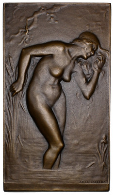 Numismagram Medal Selections: November 23, 2025 Item 1 Obverse 103327 | FRANCE. "Le Bain" bronze Plaque.jpg