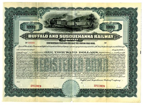 AIA Sale 108 Lot 1439 Buffalo and Susquehanna Railway Co bond