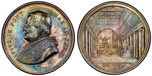 Numismagram Medal Selections: December 7, 2025 Item 4 Obverse 103273 | ITALY. Pope Pius IX/Basilica of San Lorenzo silver Medal.jpg