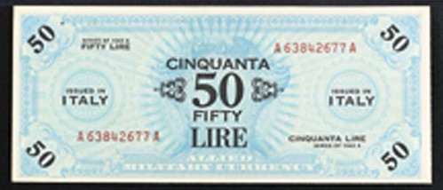 Archives International Sale 109 Selections Item 5 Obverse Italy Allied Military ND 1946 Issued Banknote.jpg