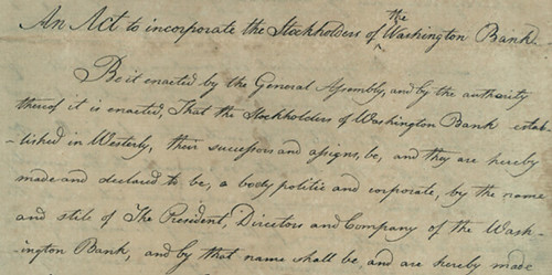 Washington Trust Company charter