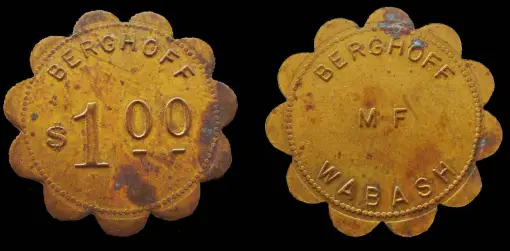 token-chicago-berghoff-wabash-location-restaurant-waiters-token-one-dollar