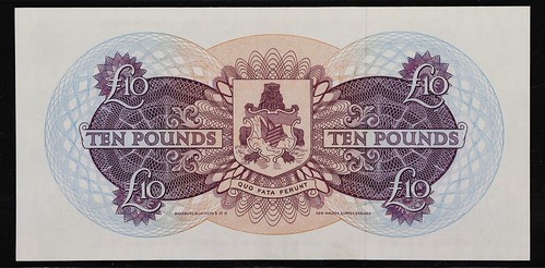 Stack's Bowers: Premier Collectors Choice Auction Item 1 Reverse BERMUDA. Bermuda Government. 10 Pounds, 28.7.1964. P-22. PCGS Banknote Choice About Uncirculated 58.jpg