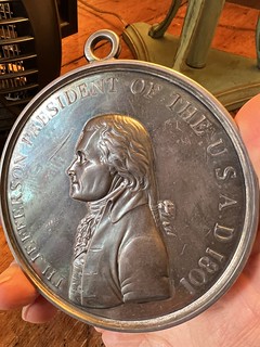 hollow shell silver Thomas Jefferson Indian Peace Medal obverse