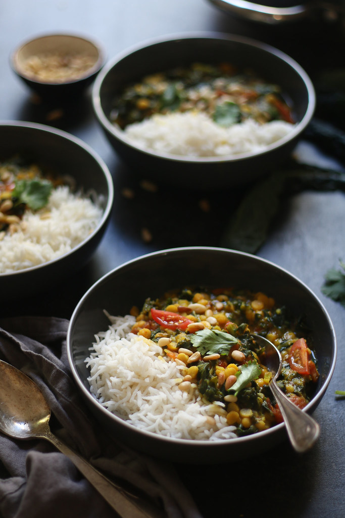 Healthy Creamy Kale Lentil Daal -Indian style, Vegan #indiandaal #vegetarian