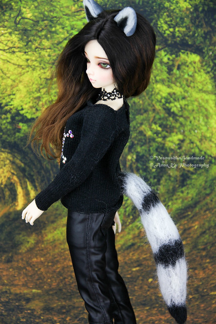 Racoon Set (ears &amp;amp;amp;amp;amp;amp;amp;amp; tail) &amp;amp;amp;amp;amp;amp;amp;amp; Black scull outfit (jeans, sweater)