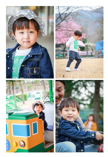 養老ランド（岐阜県養老町）で家族写真のロケーション撮影　３才の男の子のお誕生日記念・バースデーフォト　