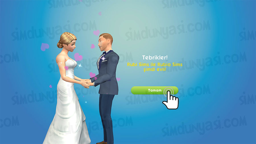 The Sims Mobile Mobil Wedding Having a Baby Düğün Kemeri Evlilik Teklifi Bebek Yapmak Çocuk Sahibi Olma Evlatlık