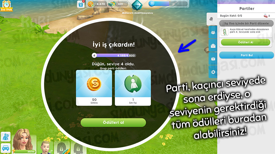 The Sims Mobile Parties Parti Vermek Arkadaş Sim'iyle Bağlantı Kurmak Sim'i Kişilere Eklemek