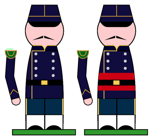 Design for French peg soldiers