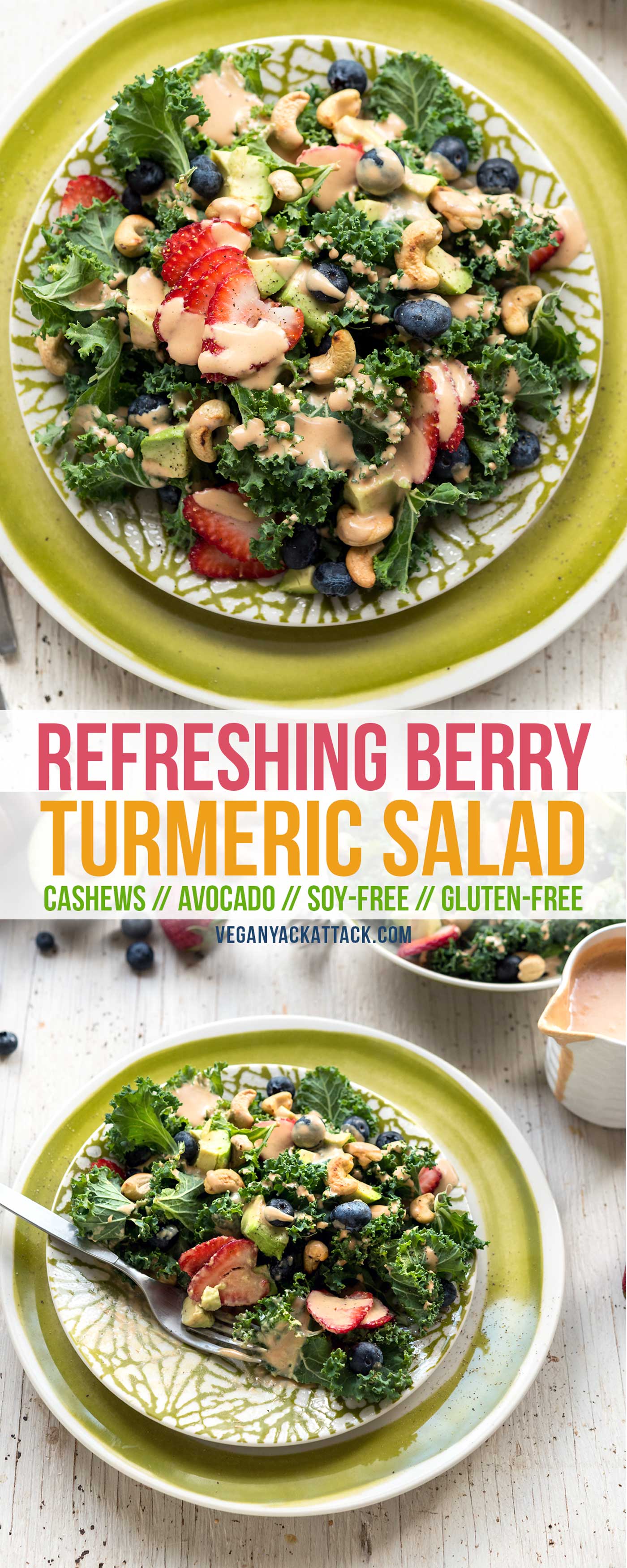 Make this Refreshing Strawberry Turmeric Salad to wow your eyes and stomach with bold colors and flavor! Easy to put together and allergy-friendly.