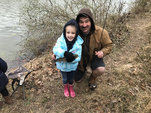 Photo of father and daughter at youth fishing rodeo