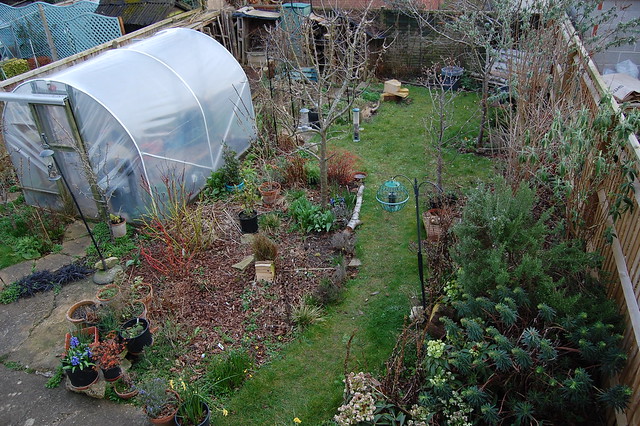 View of the garden from an upstairs window