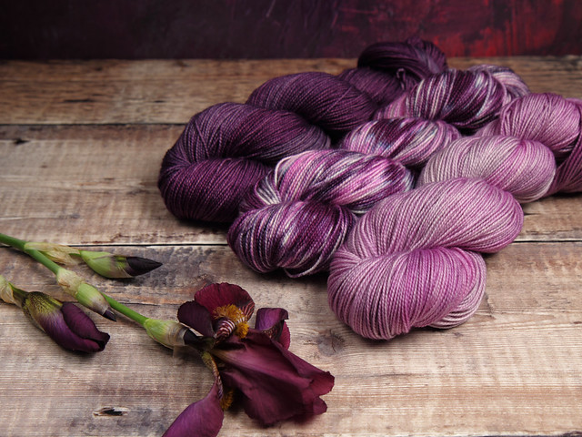 Blend In, Stand Out shawl kit by Brixton Purl in Favourite Sock pure merino yarn 3 x 100g ‘Brixton Purples’