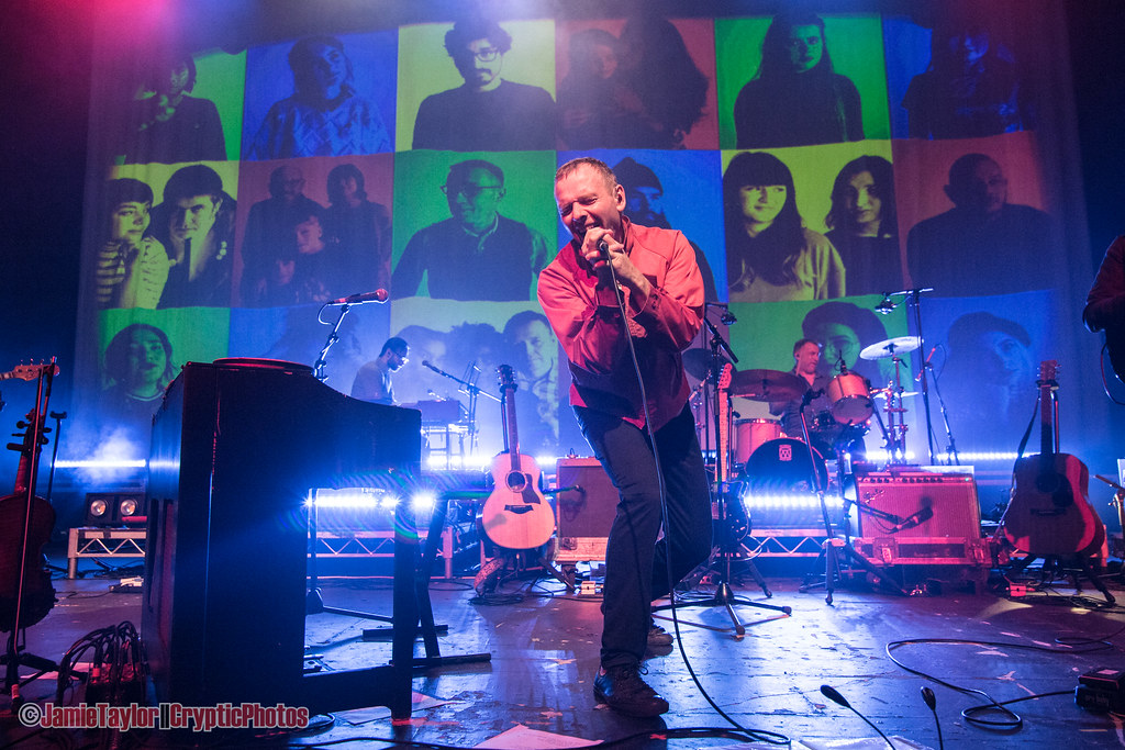 Stuart Murdoch of Belle and Sebastian performing at the Vogue Theatre in vancouver, Bc on June28th 2018