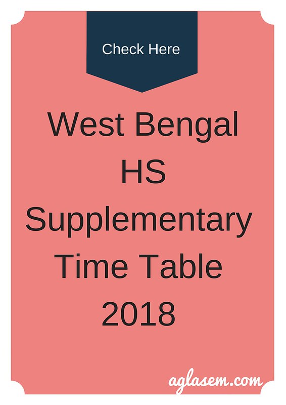 WBCHSE 12th Supplementary Exam Routine 2018 