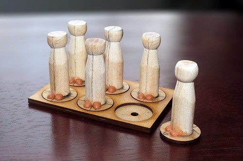Wooden peg soldiers and movement trays