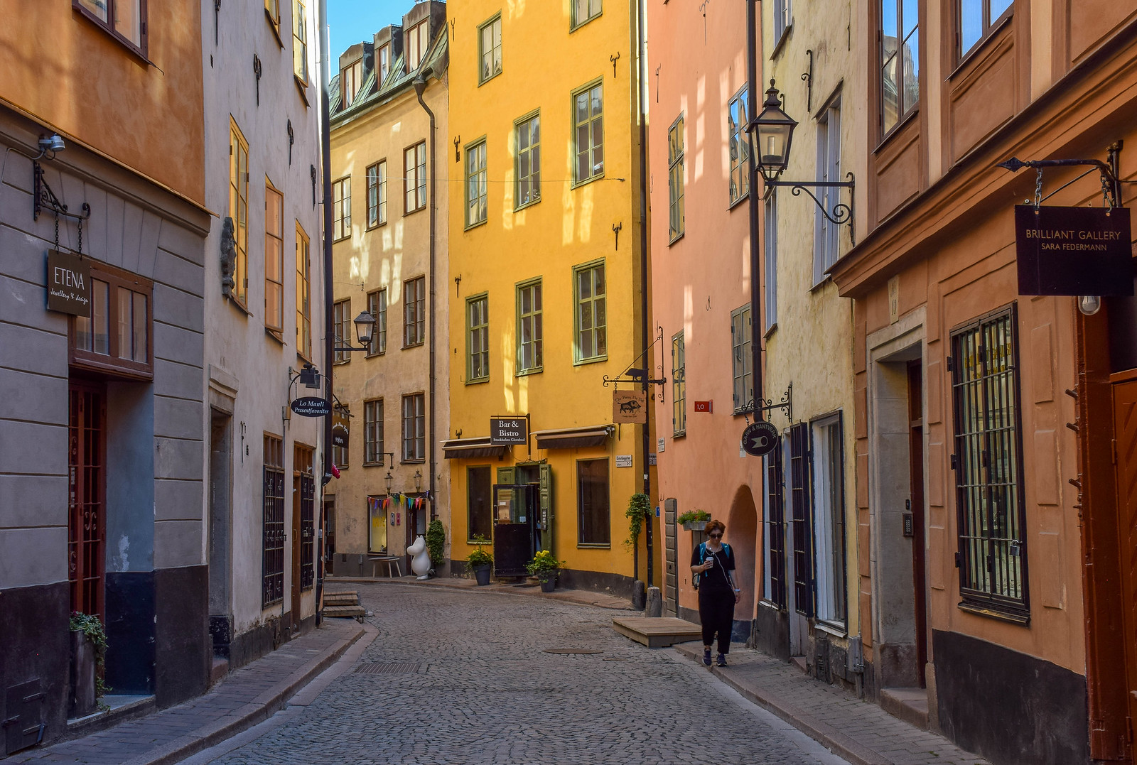 cobblestone street in Stockholm Old Town