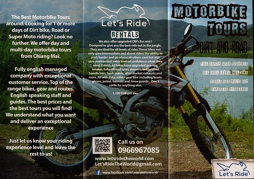 Brochure Lets Ride Motorbike Tours Chiang Mai Thailand 1