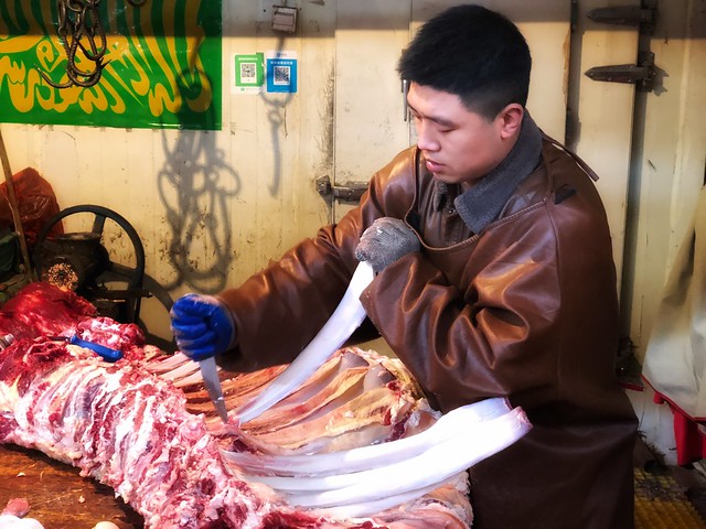 Escena en el mercado de Shijiazhuang