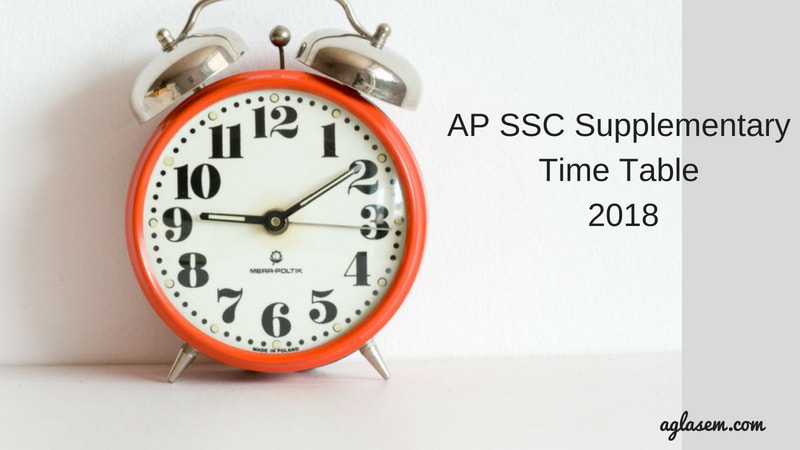 AP SSC Supplementary Time Table 2018