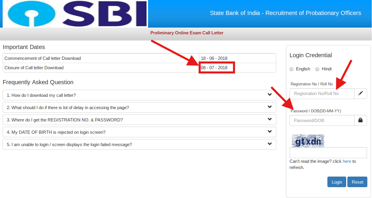 SBI Releases Probationary Officer Prelims Admit Card 2018