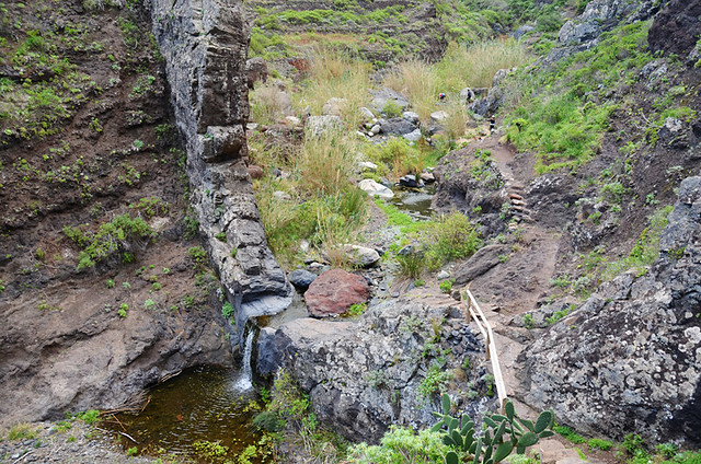 Mini waterfall on Afur route, Anaga, Tenerife