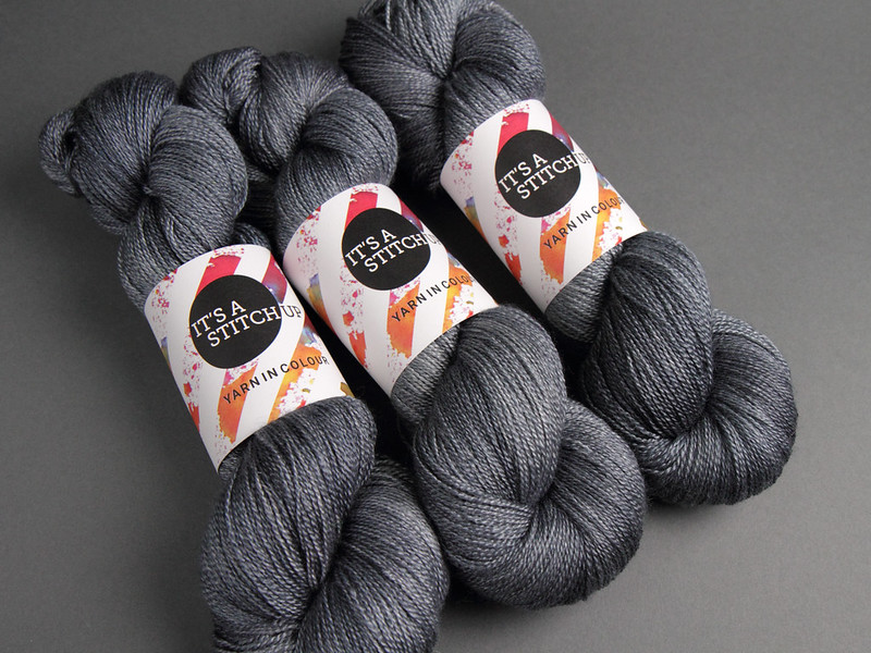 Brilliance Lace – British Bluefaced Leicester wool and silk hand-dyed yarn 100g – ‘Coal Dust’