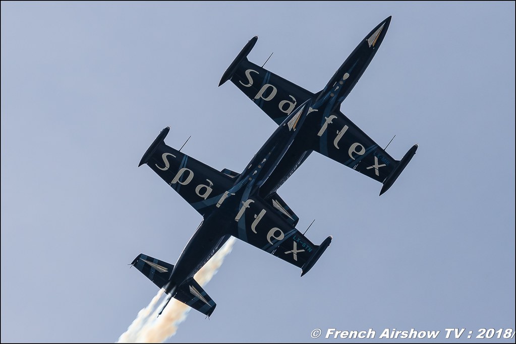 Patrouille Sparflex L39 Albatross LX-MIK & LX-STN , AéroLac Annecy 2018 , Canon EOS , Sigma France , contemporary lens , Meeting Aerien 2018