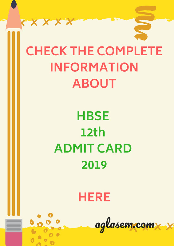 HBSE 12th Admit Card 2019