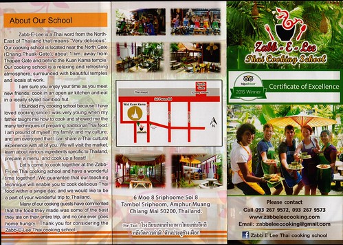 Brochure Zabb E Lee Thai cooking school Chiang Mai Thailand 1