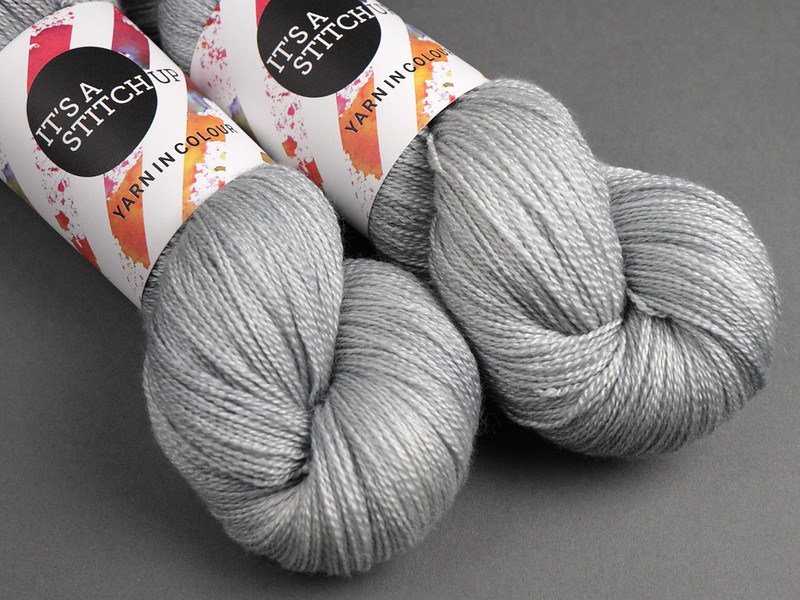 Brilliance Lace hand dyed yarn in 'Silver'