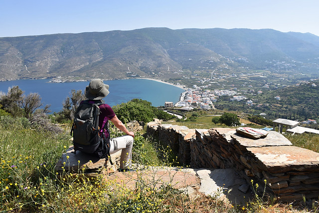 Enjoying the view, Ormos Korthiu route, Andros